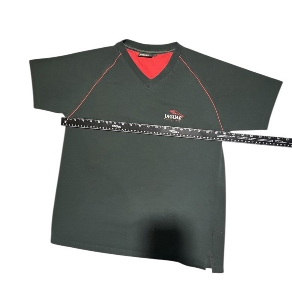 Jaguar Racing Mens Tee Shirt Size Large Black Red V-Neck Raglan Performance Logo - Picture 8 of 15
